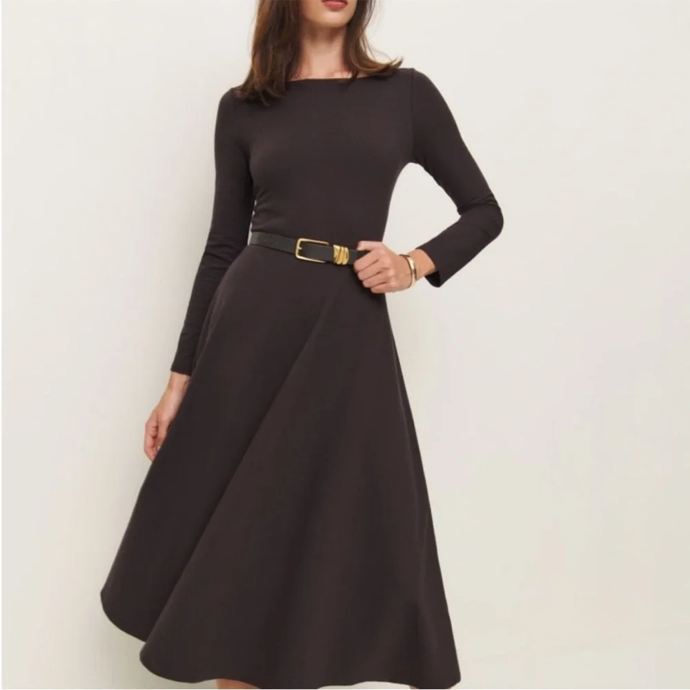Reformation Wiley Knit Dress in Black - Picture 3 of 8